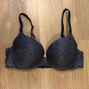 Gray PINK Victoria's Secret Push-up Bra